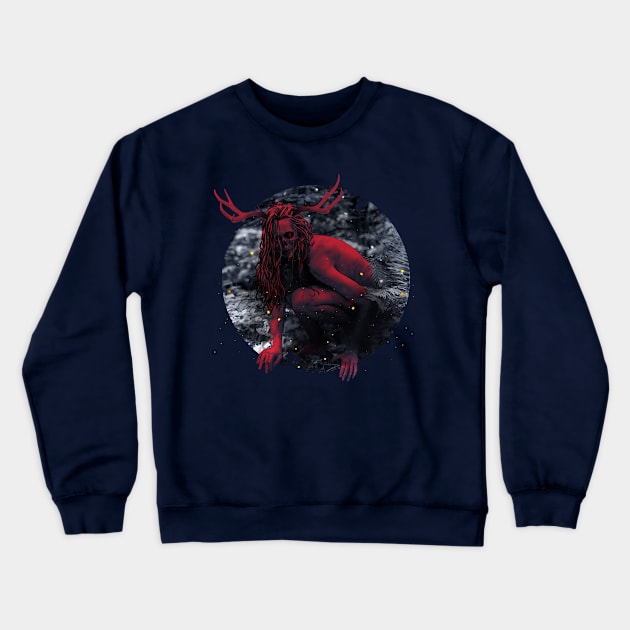 Red Wendigo Crewneck Sweatshirt by tenebrae